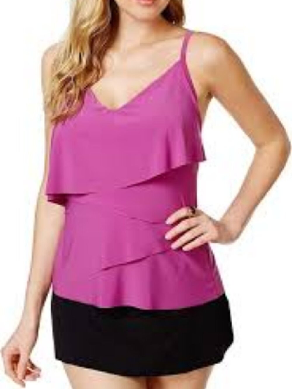 Magicsuit   Chloe Tankini Top in Ruby Red (Bright Pink)  Women Size 14  NWT